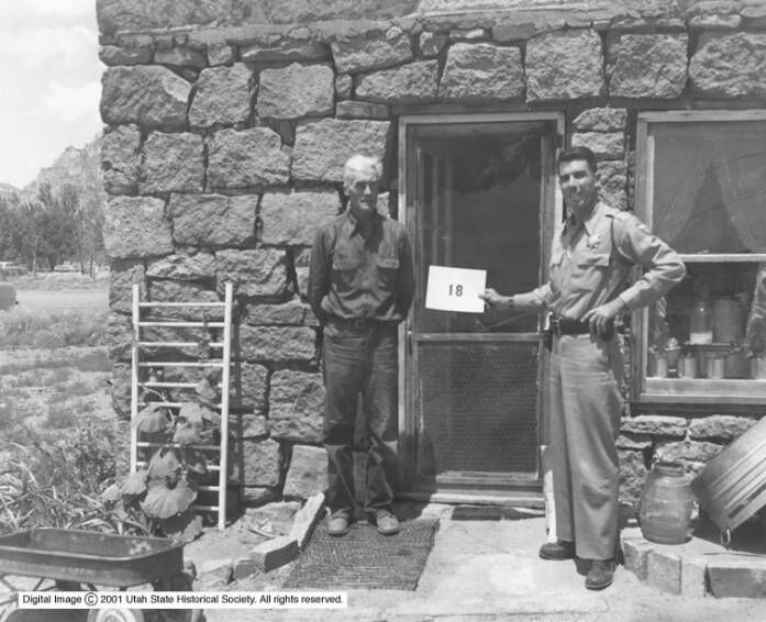 This image has an empty alt attribute; its file name is dad-by-short-creek-home.jpg